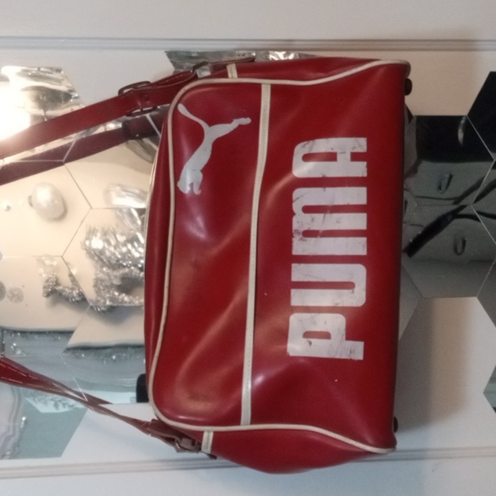 PUMA Vintage Vinyl Red Duffel Bag